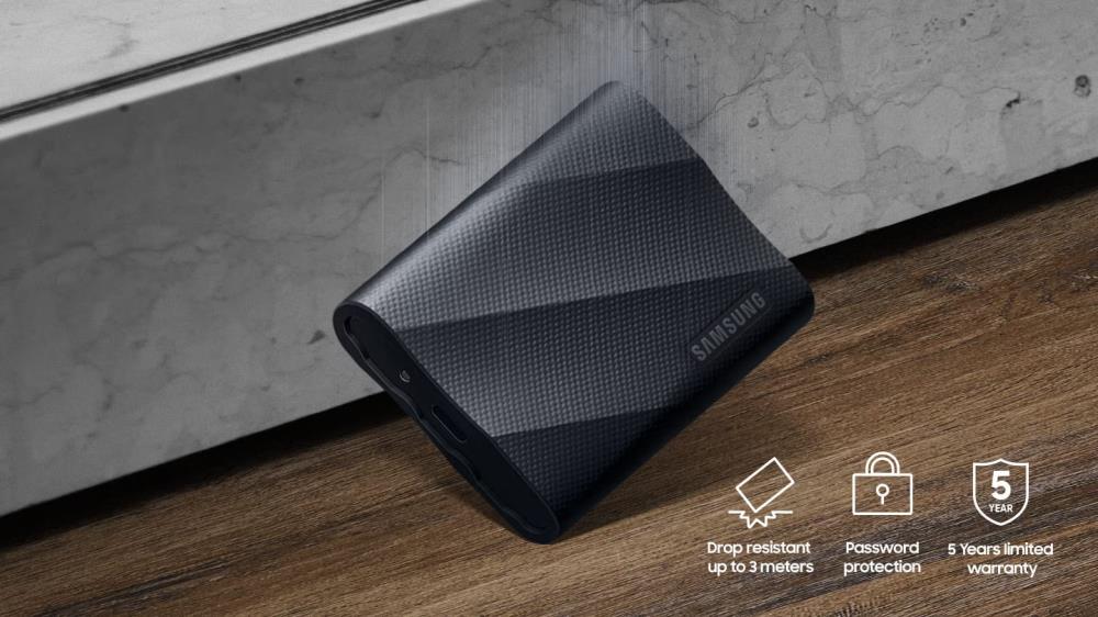 External SSD SAMSUNG T9 2TB USB 3.2 Write speed 1950 MBytes/sec Read speed 2000 MBytes/sec MU-PG2T0B/EU