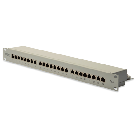 Digitus | Patch Panel | DN-91524S | 48.2 x 4.4 x 10.9 cm | Category: CAT 5e; Ports: 24 x RJ45; Retention strength: 7.7 k
