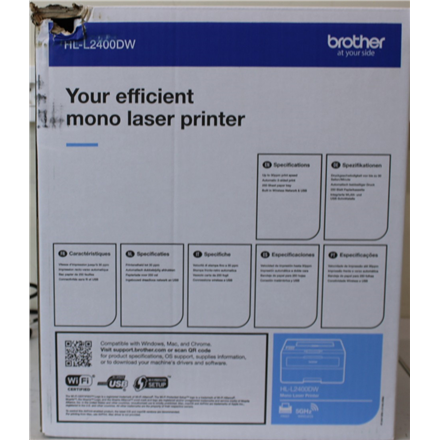 SALE OUT. Brother HL-L2400DW Laser Printer | Brother HL-L2400DW | Mono | Laser | Laser Printer | Wi-Fi | Black | DAMAGED