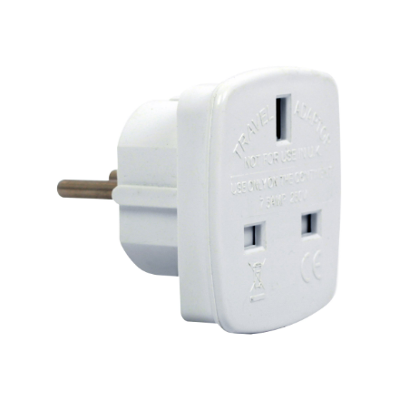 Gembird | AC power adapter, UK socket to EU Schuko plug, 7.5 A | Travel adapter