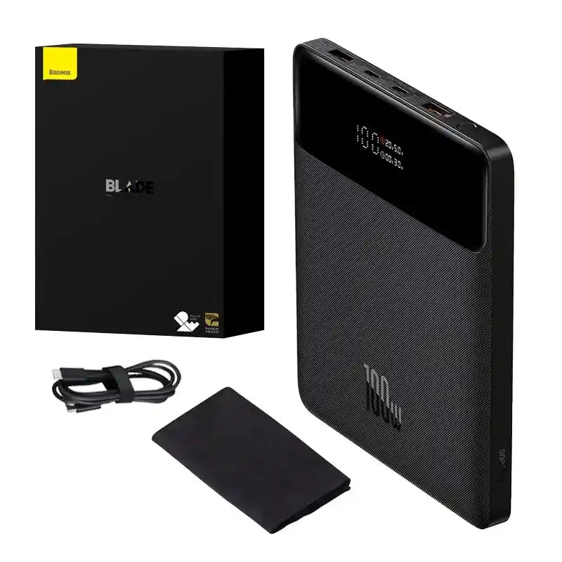 Powerbank Baseus Blade 20000mAh 2xUSB, 2xUSB-C + cable USB-C  100W (black) - Image 1