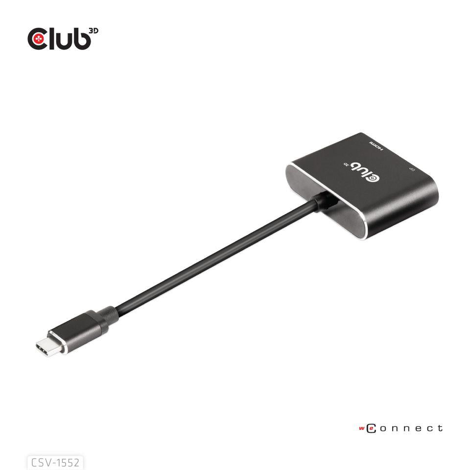 I/O HUB USB-C DP/HDMI/CSV-1552 CLUB3D