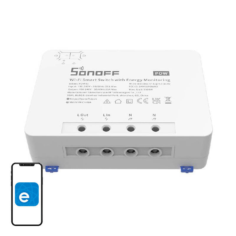 Sonoff POWR3 smart WiFi switch with current measurement function - Image 1