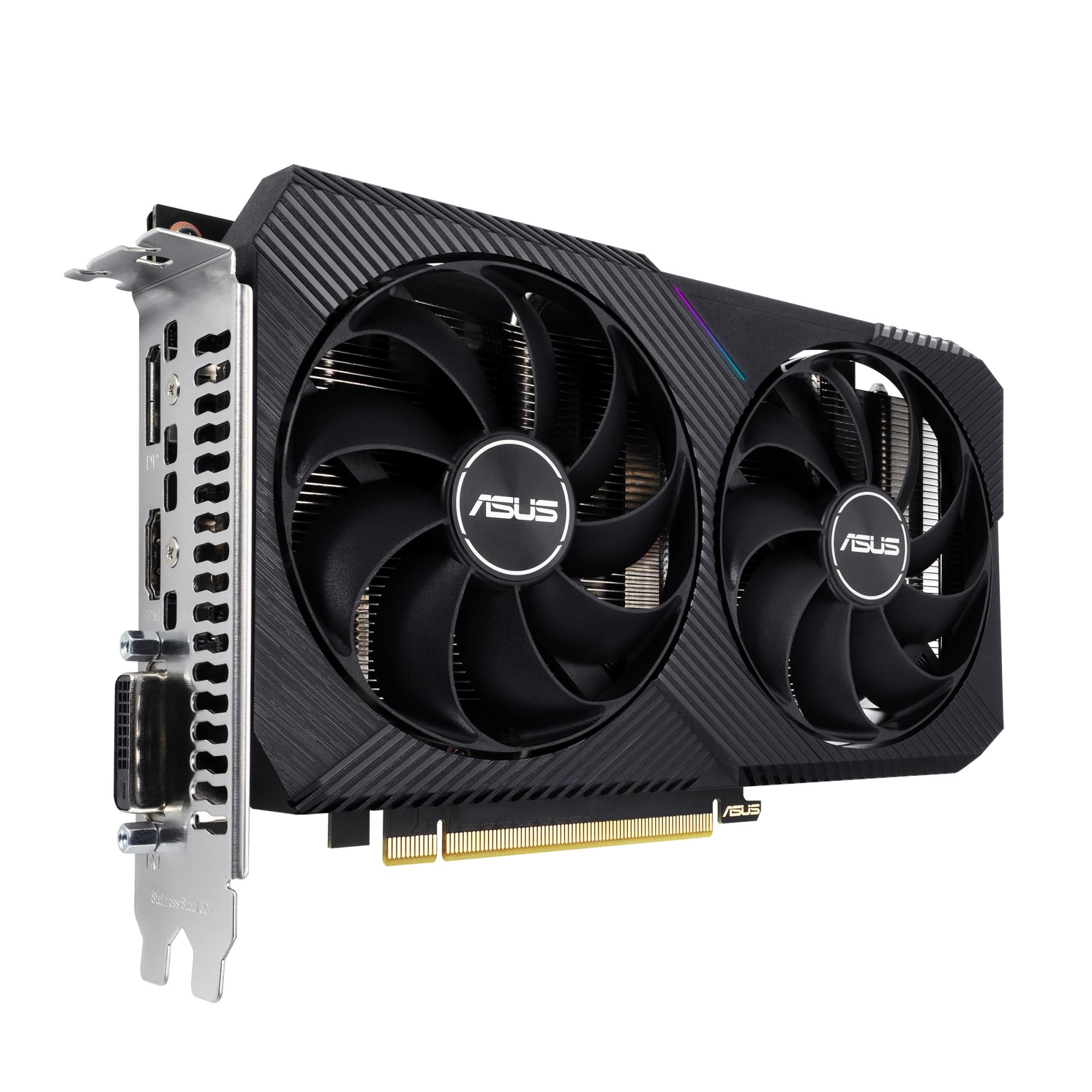 Graphics Card ASUS NVIDIA GeForce RTX 3050 8 GB GDDR6 128 bit PCIE 4.0 16x Dual Slot Fansink 1xDVI-D 1xHDMI 1xDisplayPort DUAL-RTX3050-O8G-V2
