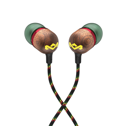 Marley Wired Earbuds | Smile Jamaica | Built-in microphone | USB Type-C | Rasta