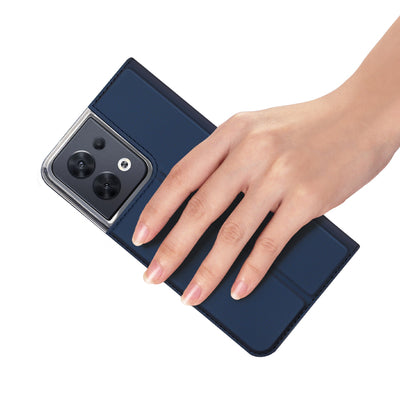 Dux Ducis Skin Pro case for Oppo Reno 8 flip cover card wallet stand blue