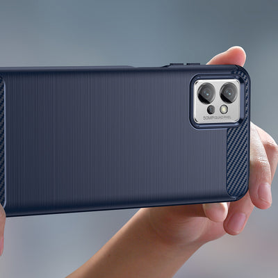 Carbon Case for Xiaomi Poco F4 5G flexible silicone carbon cover blue — Hurtel