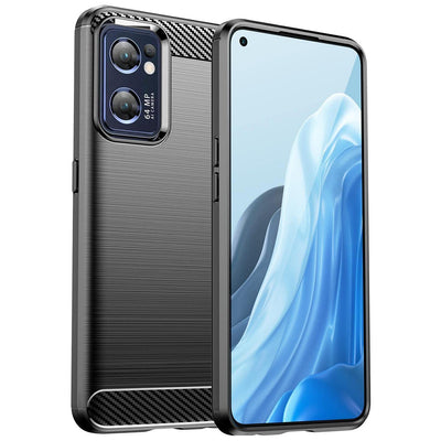 Carbon Case for Realme Narzo 50 5G flexible silicone carbon cover black — Hurtel