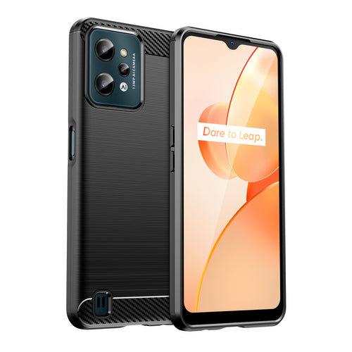Carbon Case case for Realme C31 flexible silicone carbon cover black — Hurtel