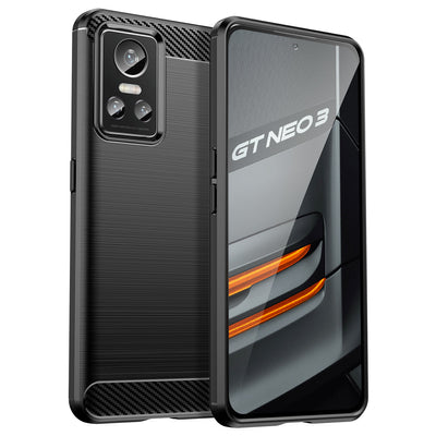 Carbon Case case for Realme GT Neo 3 flexible silicone carbon cover black — Hurtel