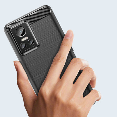 Carbon Case case for Realme GT Neo 3 flexible silicone carbon cover black — Hurtel