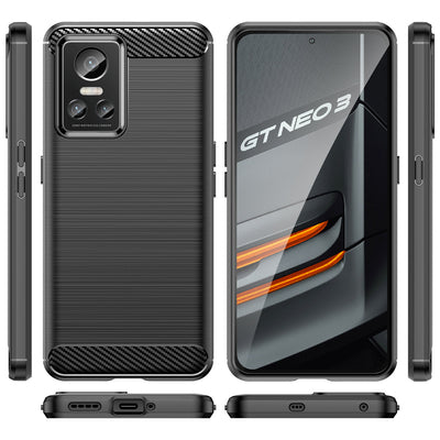 Carbon Case case for Realme GT Neo 3 flexible silicone carbon cover black — Hurtel