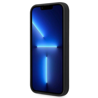BMW Silicone Metal Logo Case for iPhone 14 Pro Max - Black