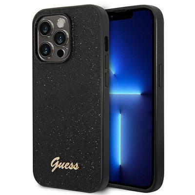 Guess Glitter Script Case for iPhone 14 Pro - Black