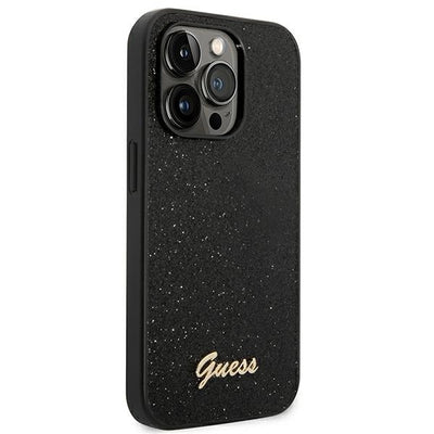 Guess Glitter Script Case for iPhone 14 Pro - Black