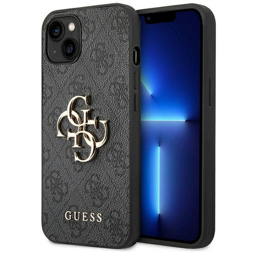 Guess 4G Big Metal Logo iPhone 14 Case - Gray