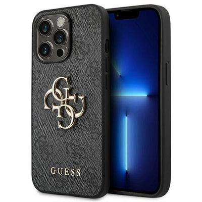 Guess 4G Big Metal Logo Case for iPhone 14 Pro - Gray