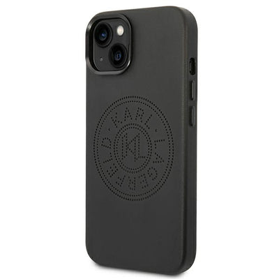 Karl Lagerfeld Leather Perforated Logo Case for iPhone 14 Plus - Black