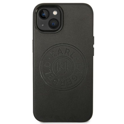 Karl Lagerfeld Leather Perforated Logo Case for iPhone 14 Plus - Black