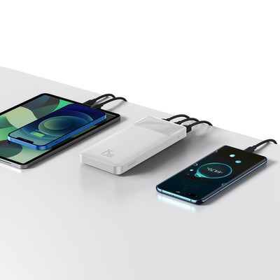 Baseus Bipow powerbank with display 10000mAh 15W white (Overseas Edition) + USB-A - Micro USB cable 0.25m white (PPBD050002)