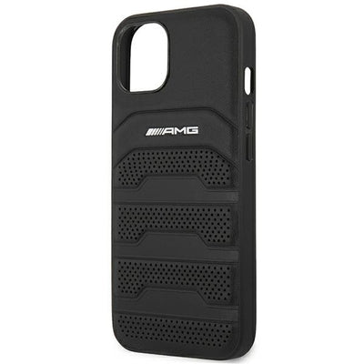 AMG AMHCP14MGSEBK iPhone 14 Plus 6,7 &quot;black / black hardcase Leather Debossed Lines — Mercedes