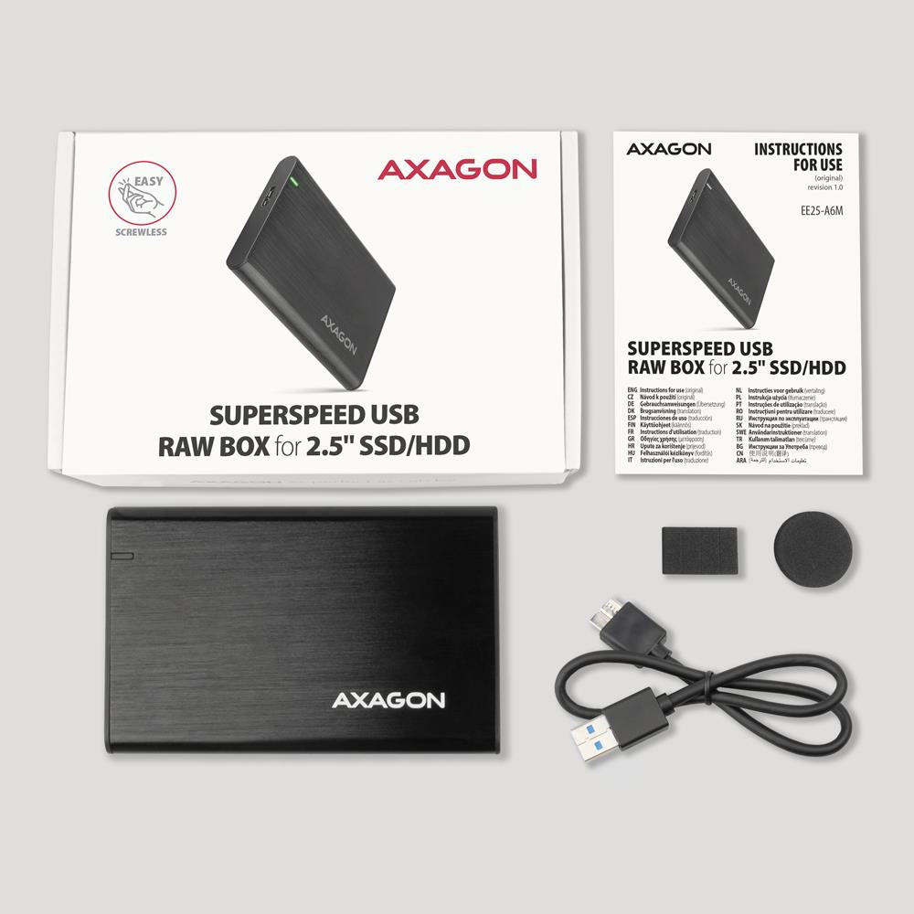 HDD ACC ENCLOSURE 2.5"/USB3.2 EE25-A6M AXAGON