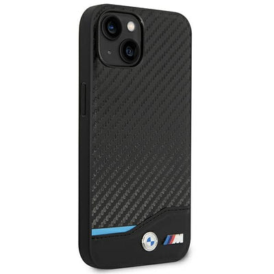 Case BMW BMHCP14M22NBCK iPhone 14 Plus 6.7 "black / black Leather Carbon