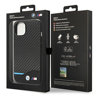Case BMW BMHCP14M22NBCK iPhone 14 Plus 6.7 "black / black Leather Carbon