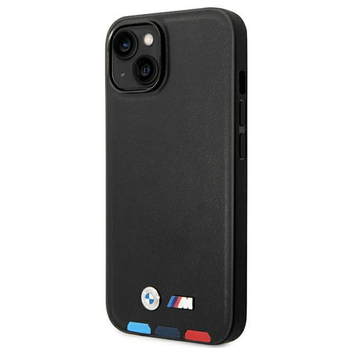 Case BMW BMHCP14M22PTDK iPhone 14 Plus 6.7 "black / black Leather Stamp Tricolor