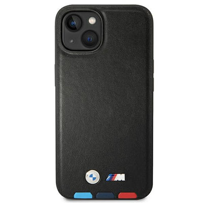 Case BMW BMHCP14M22PTDK iPhone 14 Plus 6.7 "black / black Leather Stamp Tricolor