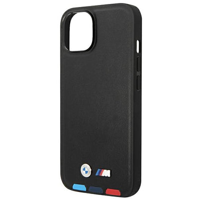Case BMW BMHCP14M22PTDK iPhone 14 Plus 6.7 "black / black Leather Stamp Tricolor