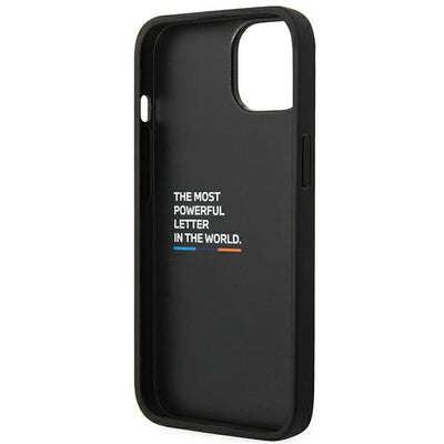 Case BMW BMHCP14M22PTDK iPhone 14 Plus 6.7 "black / black Leather Stamp Tricolor