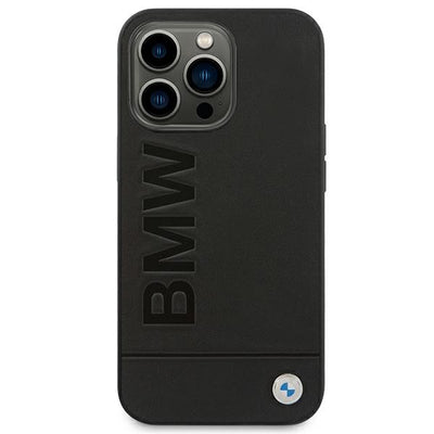 Case BMW BMHCP14XSLLBK iPhone 14 Pro Max 6.7 "black / black Leather Stamp