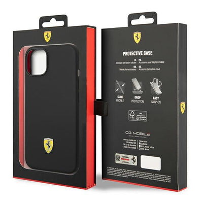 Ferrari FEHCP14SSIBBK iPhone 14 6.1&quot; black/black hardcase Silicone Metal Logo