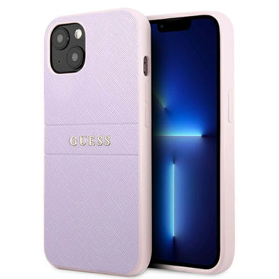 Guess GUHCP13SPSASBPU iPhone 13 mini 5,4 "purple / purple Saffiano Hot Stamp &amp; Metal Logo