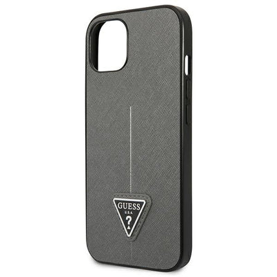 Guess GUHCP13SPSATLG iPhone 13 mini 5,4 "silver / silver hardcase SaffianoTriangle Logo