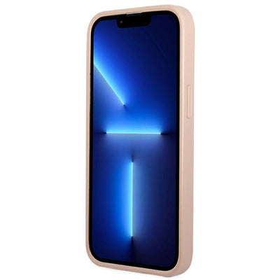 Guess GUHCP13SPSATPP iPhone 13 mini 5,4 "pink / pink hardcase SaffianoTriangle Logo Cardslot