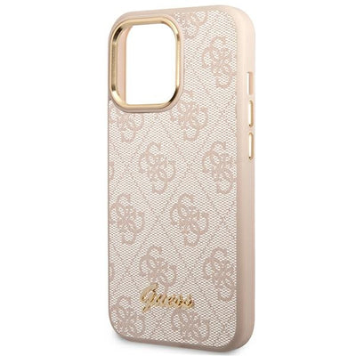 Guess 4G Vintage Gold Logo case for iPhone 14 Pro - pink