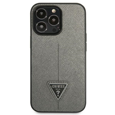 Guess GUHCP14LPSATLG iPhone 14 Pro 6.1 "silver / silver hardcase SaffianoTriangle Logo