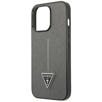 Guess GUHCP14LPSATLG iPhone 14 Pro 6.1 "silver / silver hardcase SaffianoTriangle Logo