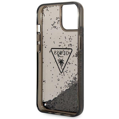 Guess GUHCP14MLFCTPK iPhone 14 Plus 6.7" black/black hardcase Liquid Glitter Palm Collection