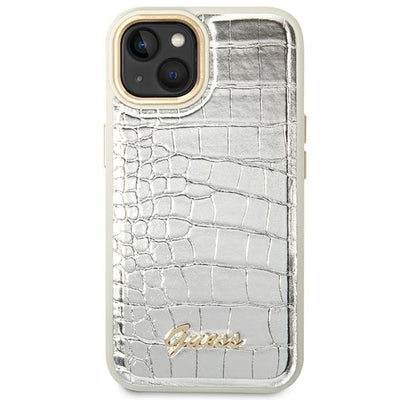 Guess GUHCP14SHGCRHS iPhone 14 6.1 "silver / silver hardcase Croco Collection