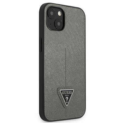 Guess GUHCP14SPSATLG iPhone 14 6.1 "silver / silver hardcase SaffianoTriangle Logo