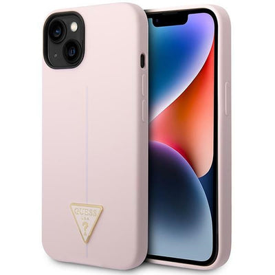 Guess Silicone Triangle Case for iPhone 14 6.1" - Purple
