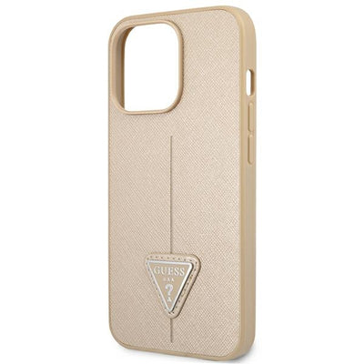 Guess GUHCP14XPSATLE iPhone 14 Pro Max 6,7 "beige / beige hardcase SaffianoTriangle Logo