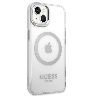 Guess GUHMP14MHTRMS iPhone 14 Plus 6.7" silver/silver hard case Metal Outline Magsafe