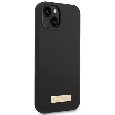 Guess GUHMP14MSBPLK iPhone 14 Plus 6.7" black/black hard case Silicone Logo Plate MagSafe