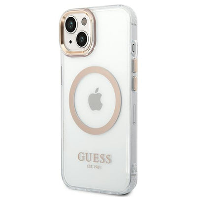 Guess GUHMP14SHTRMD iPhone 14 6.1 "gold / gold hard case Metal Outline Magsafe