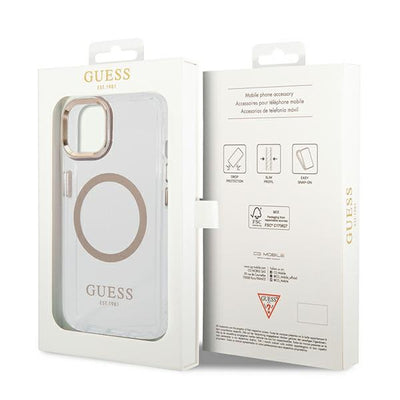 Guess GUHMP14SHTRMD iPhone 14 6.1 "gold / gold hard case Metal Outline Magsafe