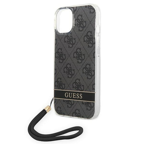 Guess GUOHCP14MH4STK iPhone 14 Plus 6.7 "black / black hardcase 4G Print Strap